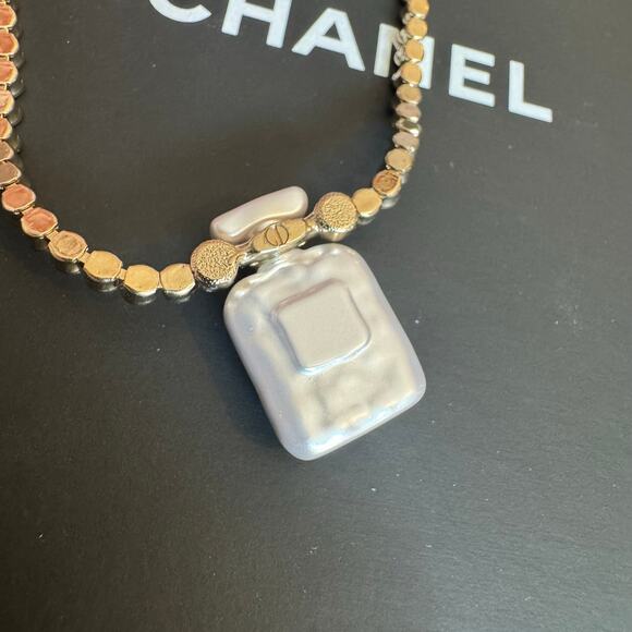 Chanel Modern No. 5 Bottle Rhinestone Necklace Choker B23S Authentic CoA - Picture 3 of 6